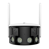 2K 4MP Panoramic Outdoor WiFi Dual-Lens Security Camera, 180° Ultra Wide Angle, Color Night Vision, Human & Vehicle Smart Detection, Two-Way Audio, IP66 Waterproof, Works with Alexa & Google Assistant